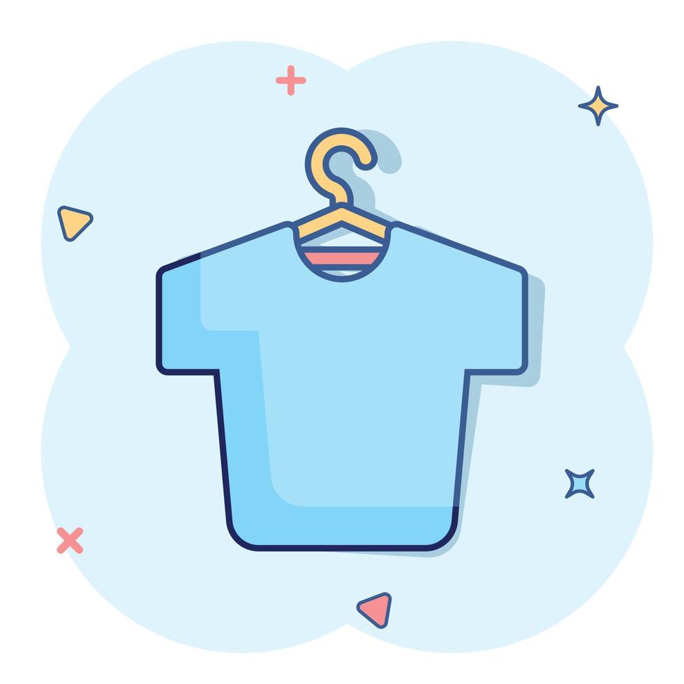 t-shirt icoon in grappig stijl. gewoontjes kleren tekenfilm vector illustratie Aan wit geïsoleerd achtergrond. polo slijtage plons effect bedrijf concept.