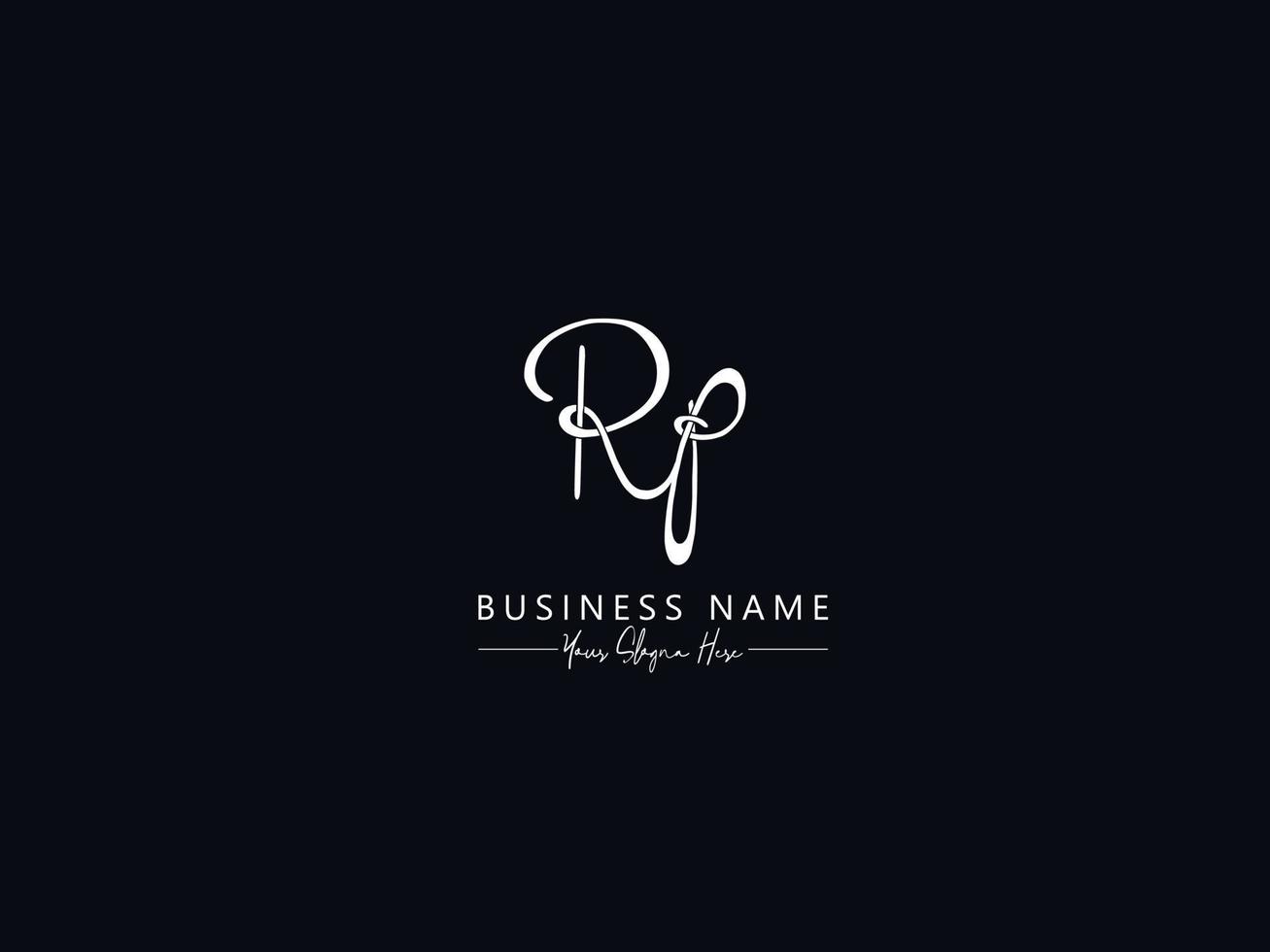 typografie rp handtekening logo, eerste rp logo brief vector