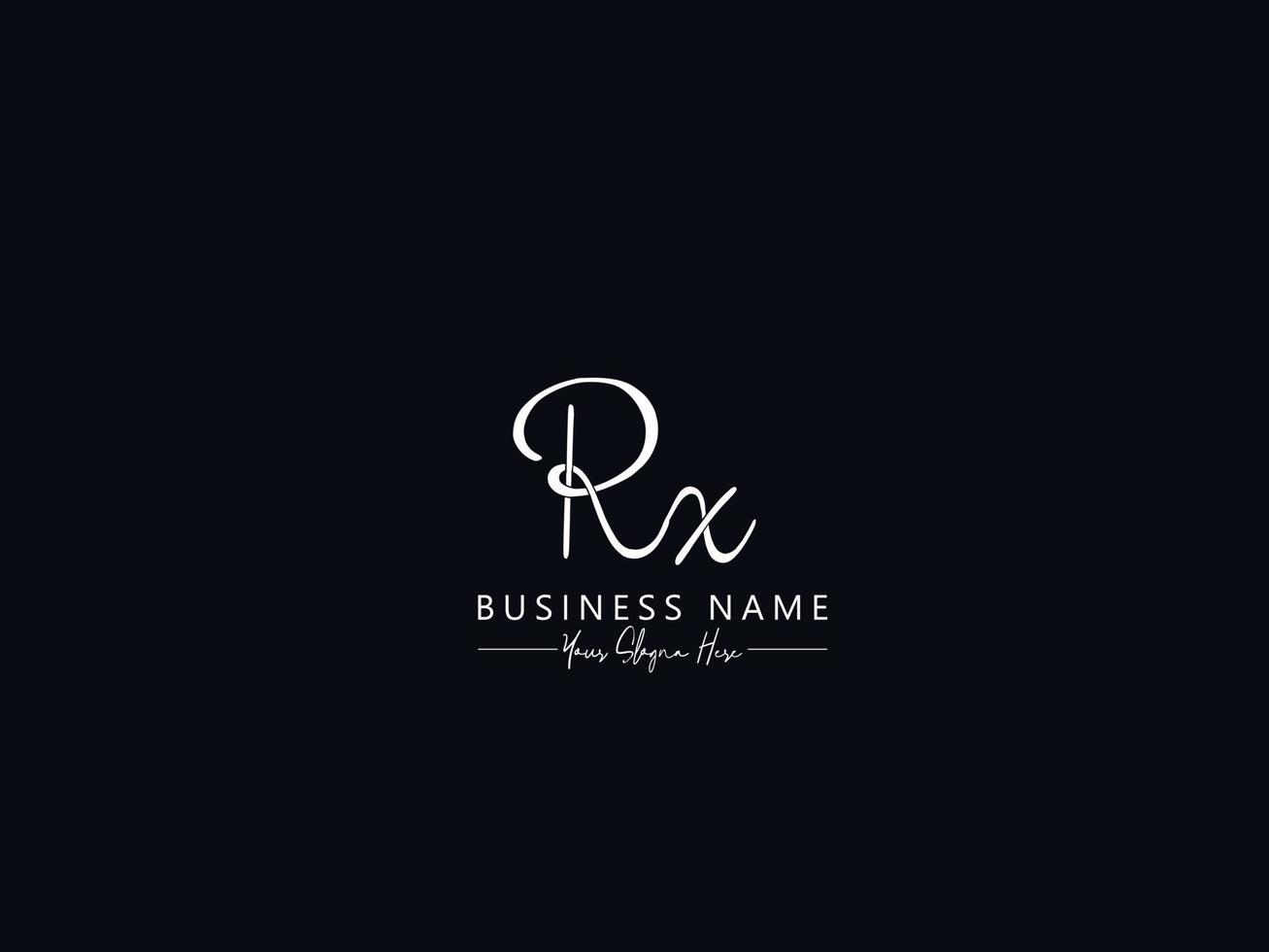 typografie rx handtekening logo, eerste rx logo brief vector