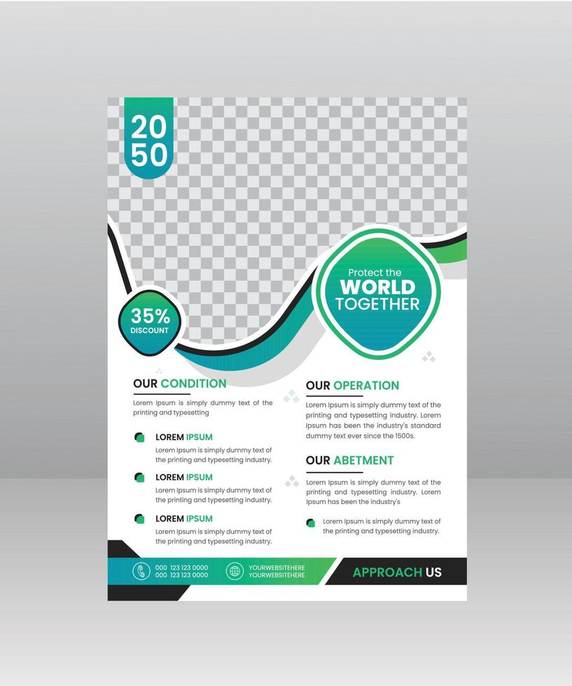 papier stijl beschermen de wereld milieu verticaal poster natuur folder sjabloon vector