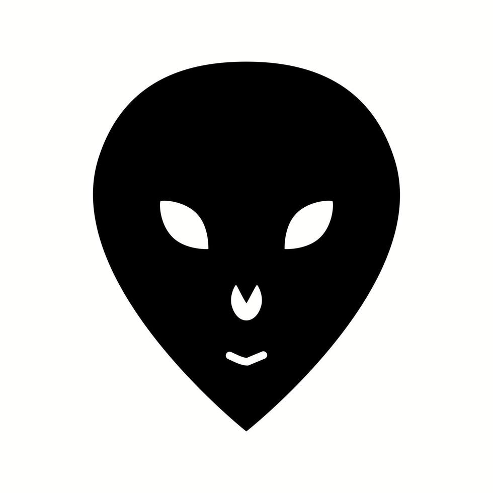uniek buitenaards wezen gezicht vector glyph icoon