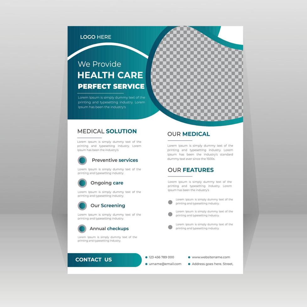 gezondheidszorg medisch folder sjabloon met foto ruimte vector