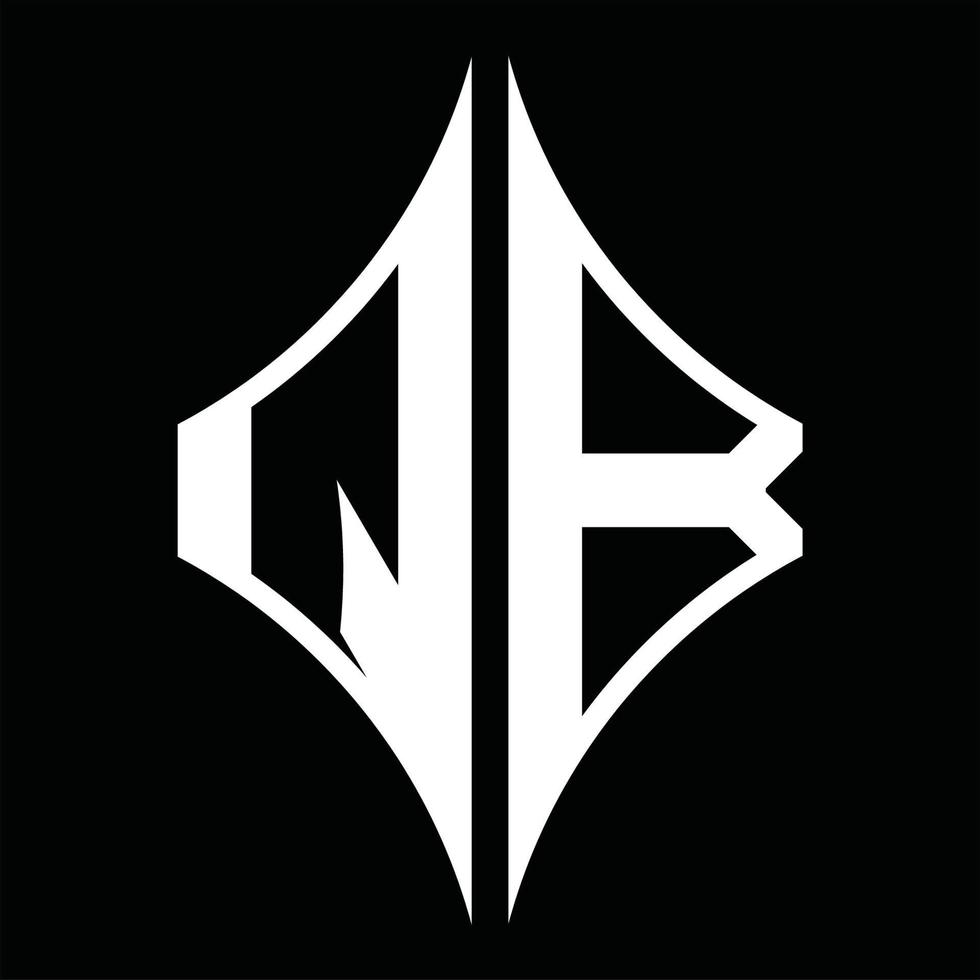 qb logo monogram met diamant vorm ontwerp sjabloon vector