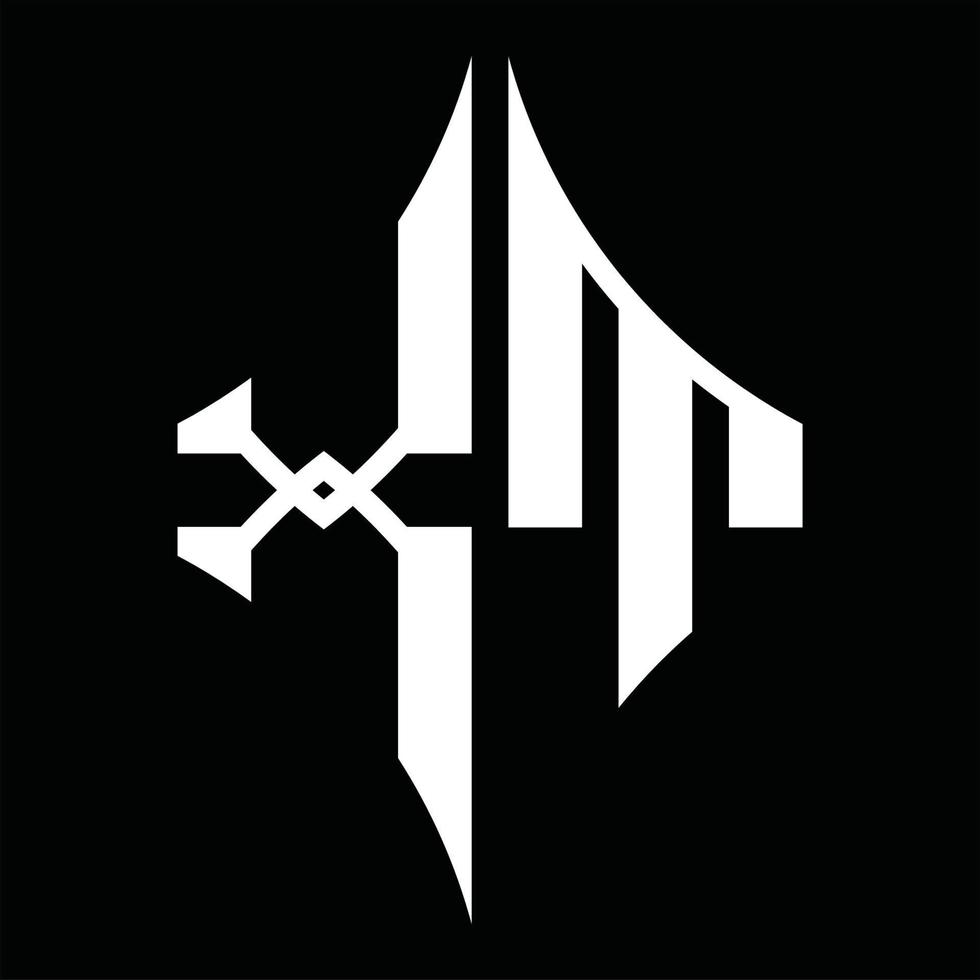 xt logo monogram met diamant vorm ontwerp sjabloon vector