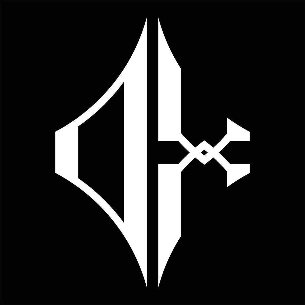 dx logo monogram met diamant vorm ontwerp sjabloon vector