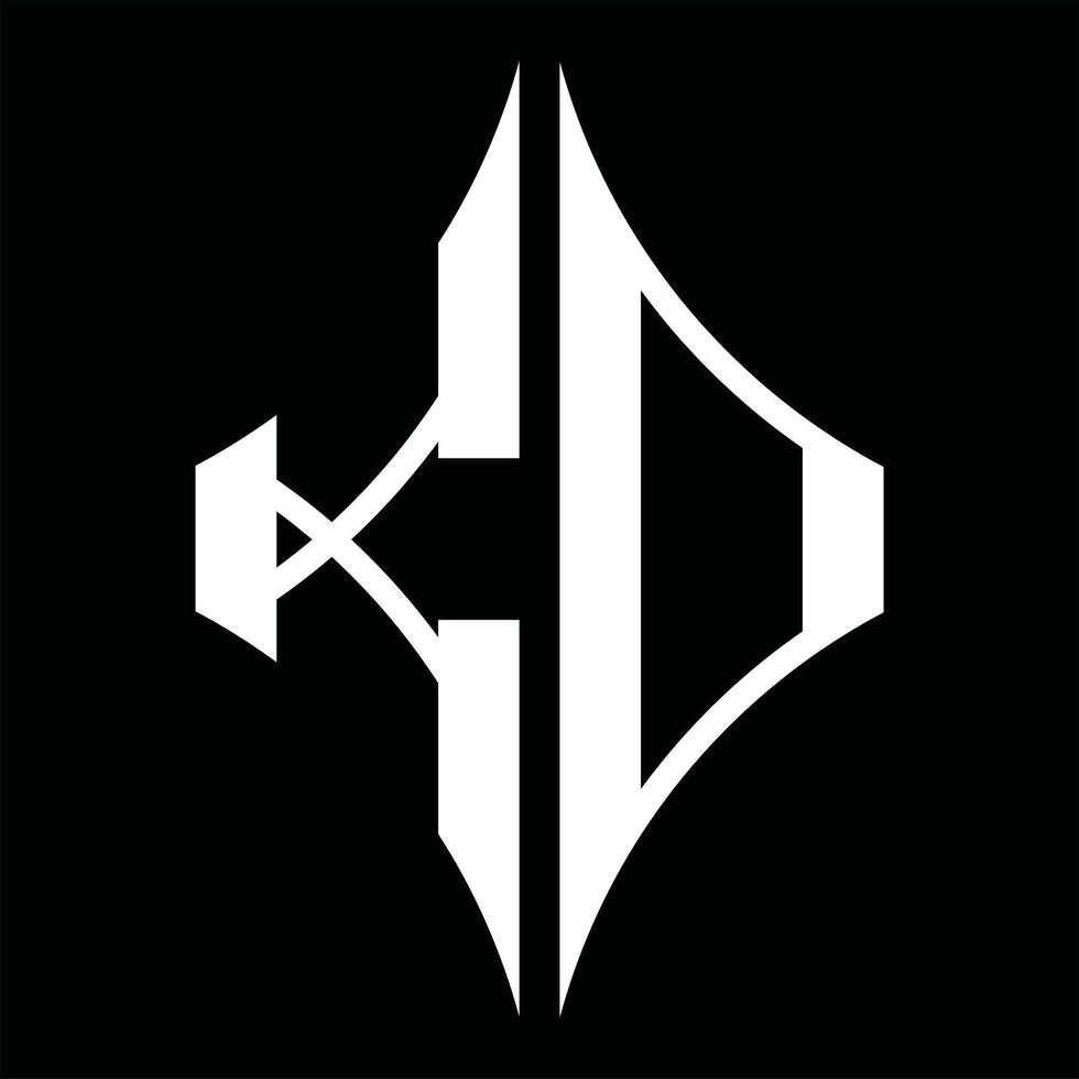 kd logo monogram met diamant vorm ontwerp sjabloon vector