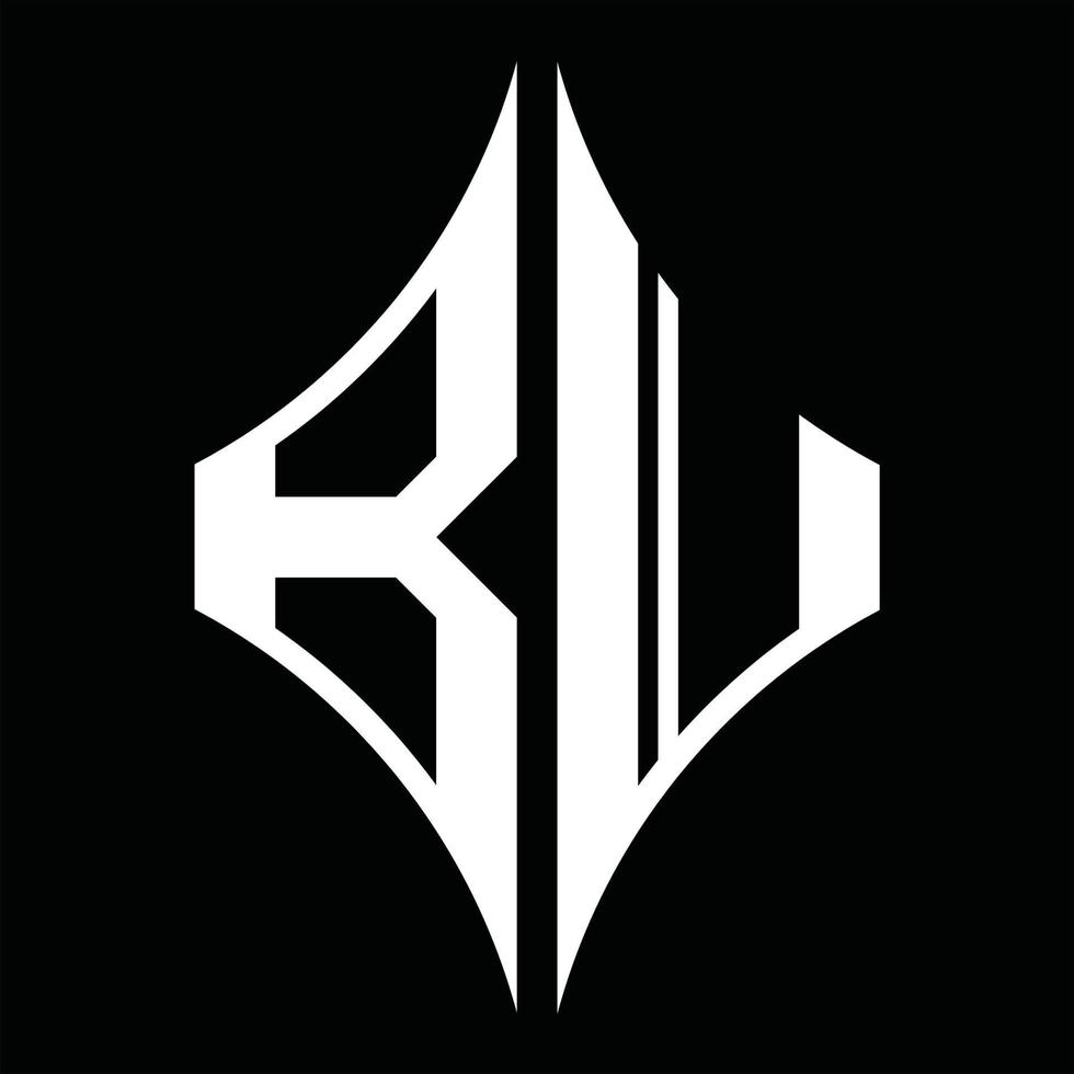 bj logo monogram met diamant vorm ontwerp sjabloon vector