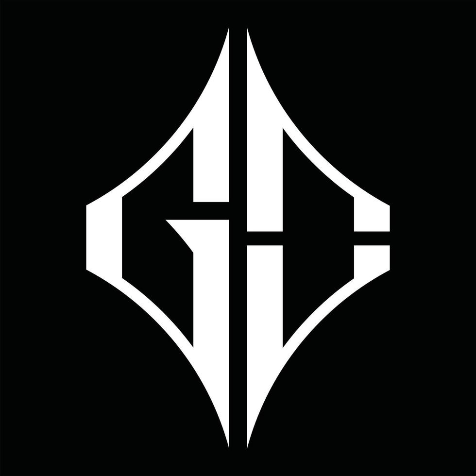 Gaan logo monogram met diamant vorm ontwerp sjabloon vector
