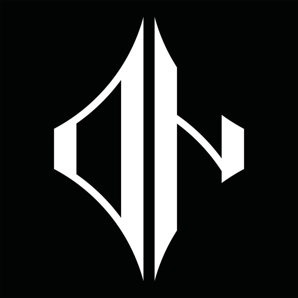 dn logo monogram met diamant vorm ontwerp sjabloon vector