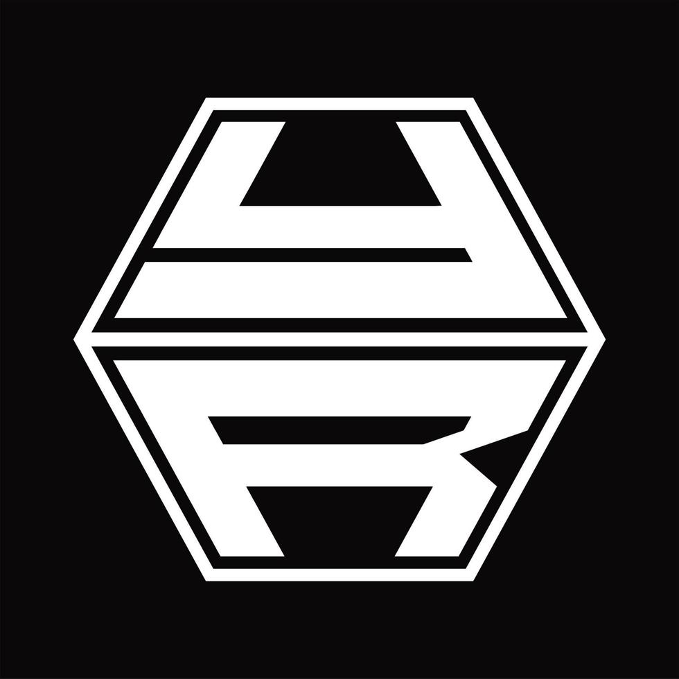 jaar logo monogram met zeshoek vorm omhoog en naar beneden ontwerp sjabloon vector
