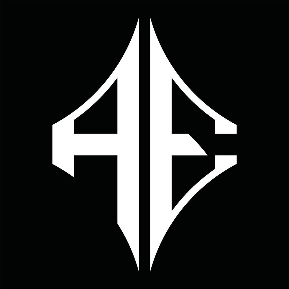ae logo monogram met diamant vorm ontwerp sjabloon vector
