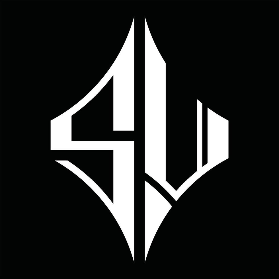 sv logo monogram met diamant vorm ontwerp sjabloon vector