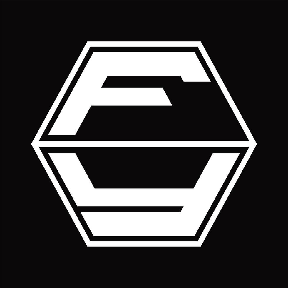 fy logo monogram met zeshoek vorm omhoog en naar beneden ontwerp sjabloon vector
