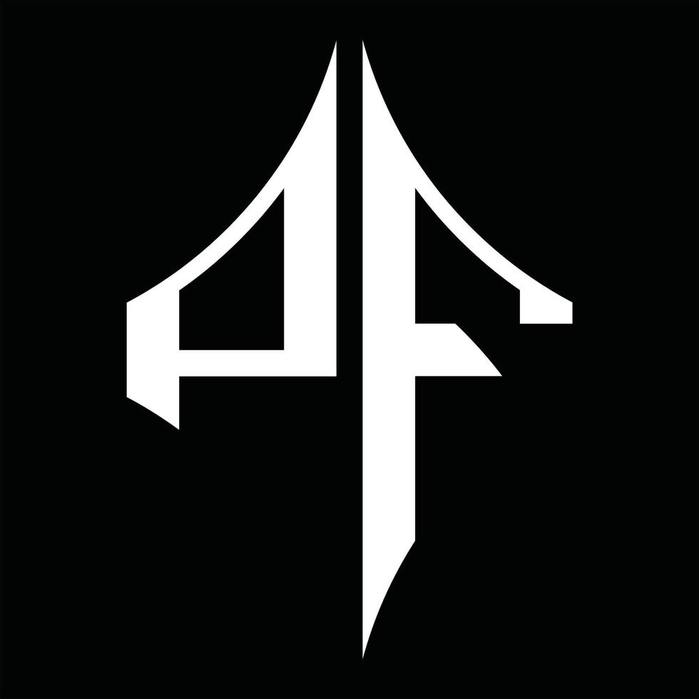 pf logo monogram met diamant vorm ontwerp sjabloon vector