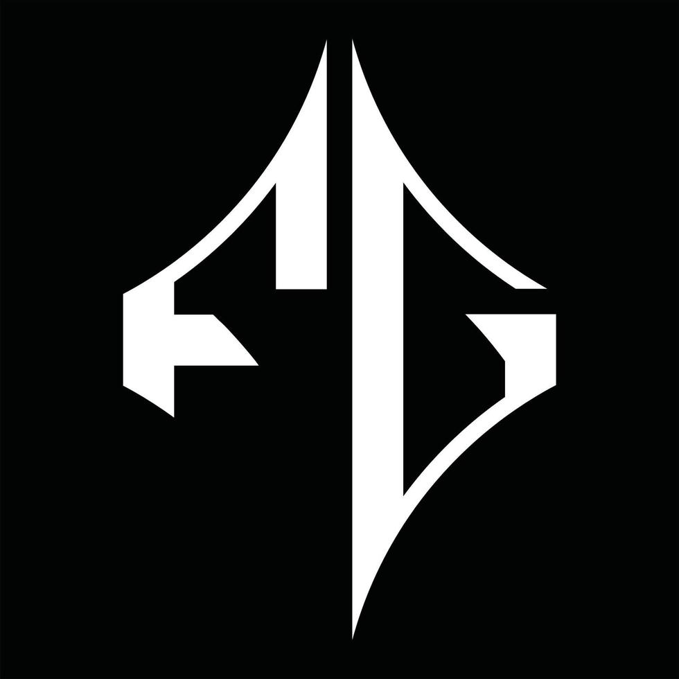 fg logo monogram met diamant vorm ontwerp sjabloon vector