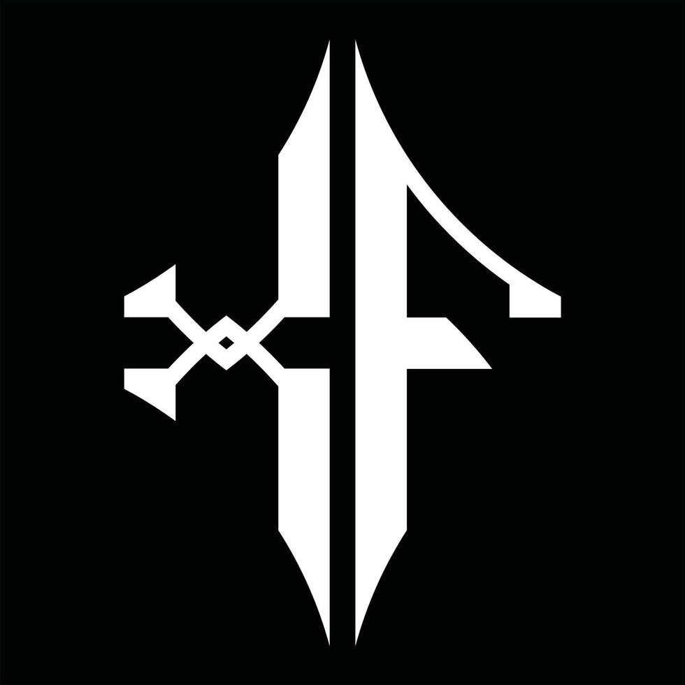 xf logo monogram met diamant vorm ontwerp sjabloon vector