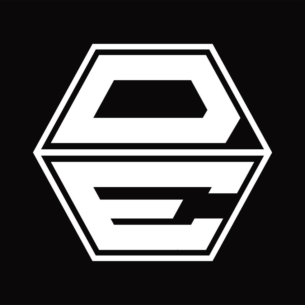 de logo monogram met zeshoek vorm omhoog en naar beneden ontwerp sjabloon vector
