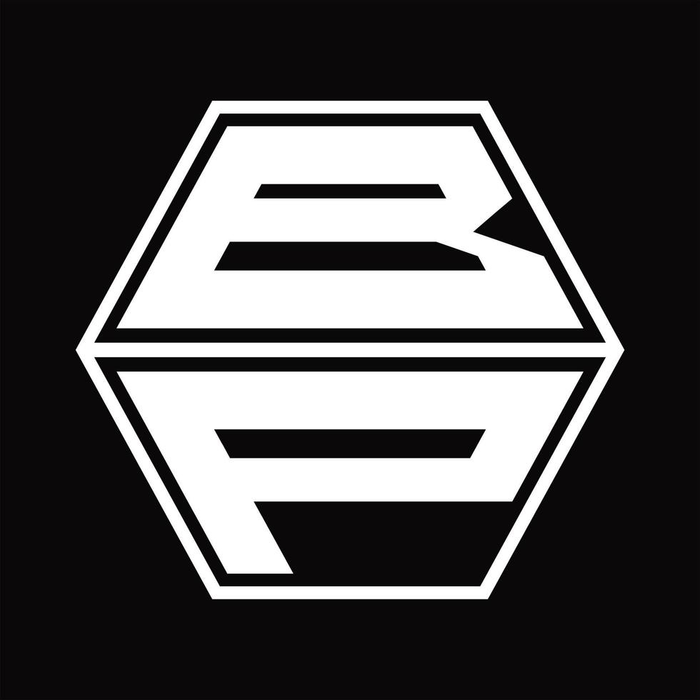 bp logo monogram met zeshoek vorm omhoog en naar beneden ontwerp sjabloon vector