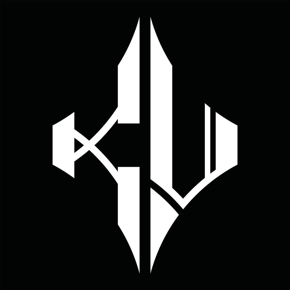 kv logo monogram met diamant vorm ontwerp sjabloon vector
