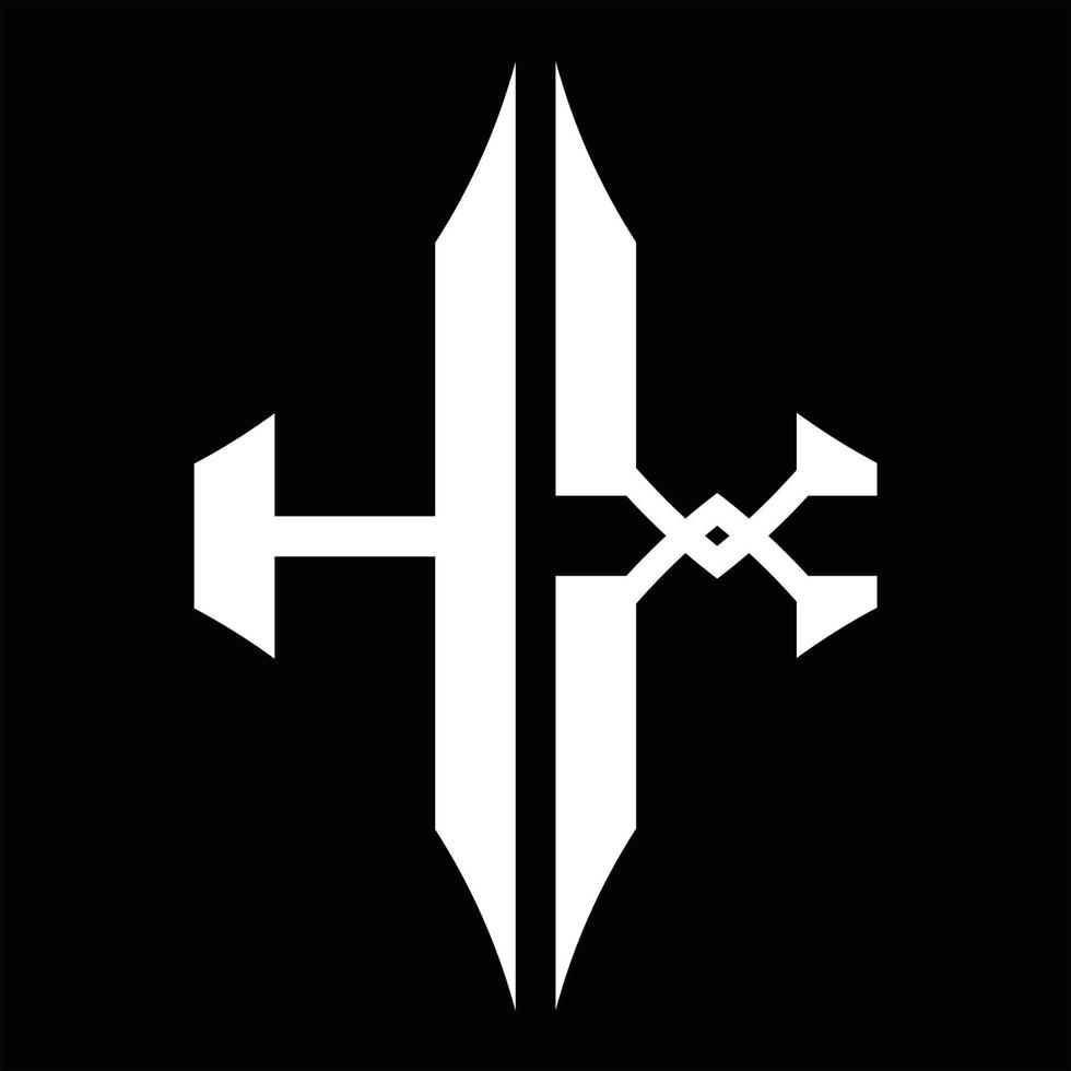 hx logo monogram met diamant vorm ontwerp sjabloon vector