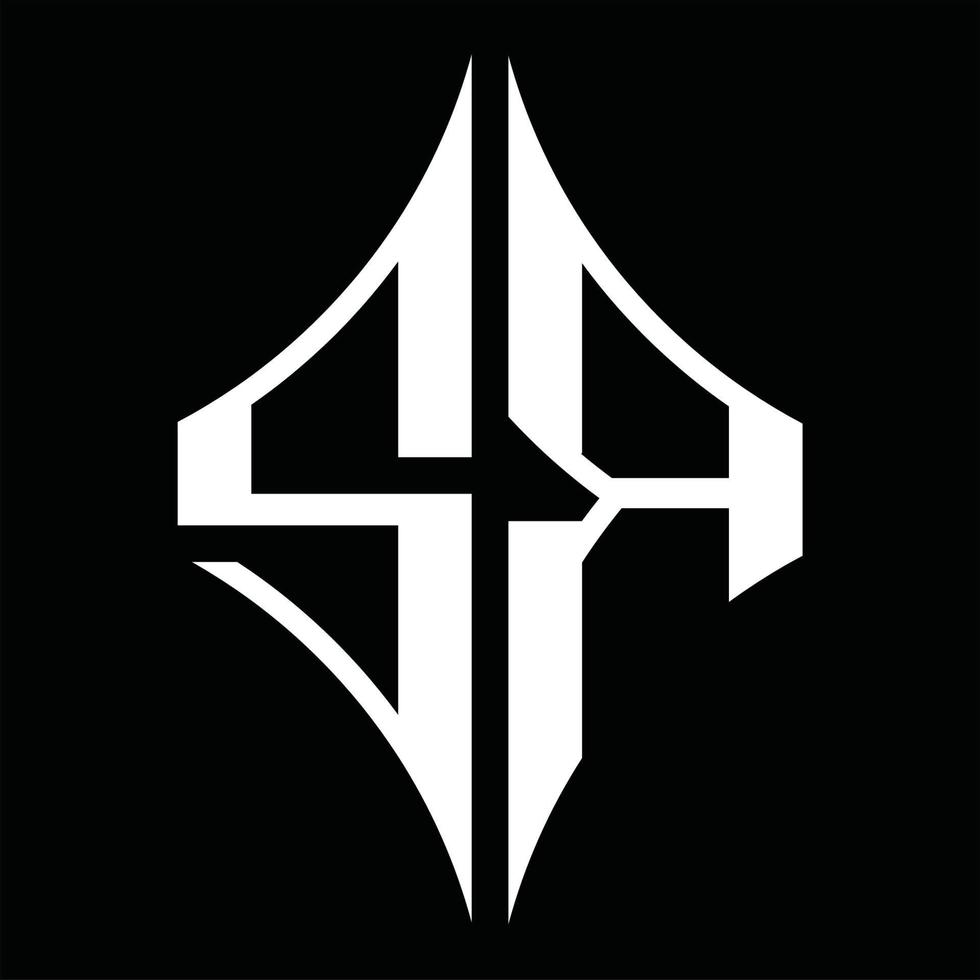 sr logo monogram met diamant vorm ontwerp sjabloon vector
