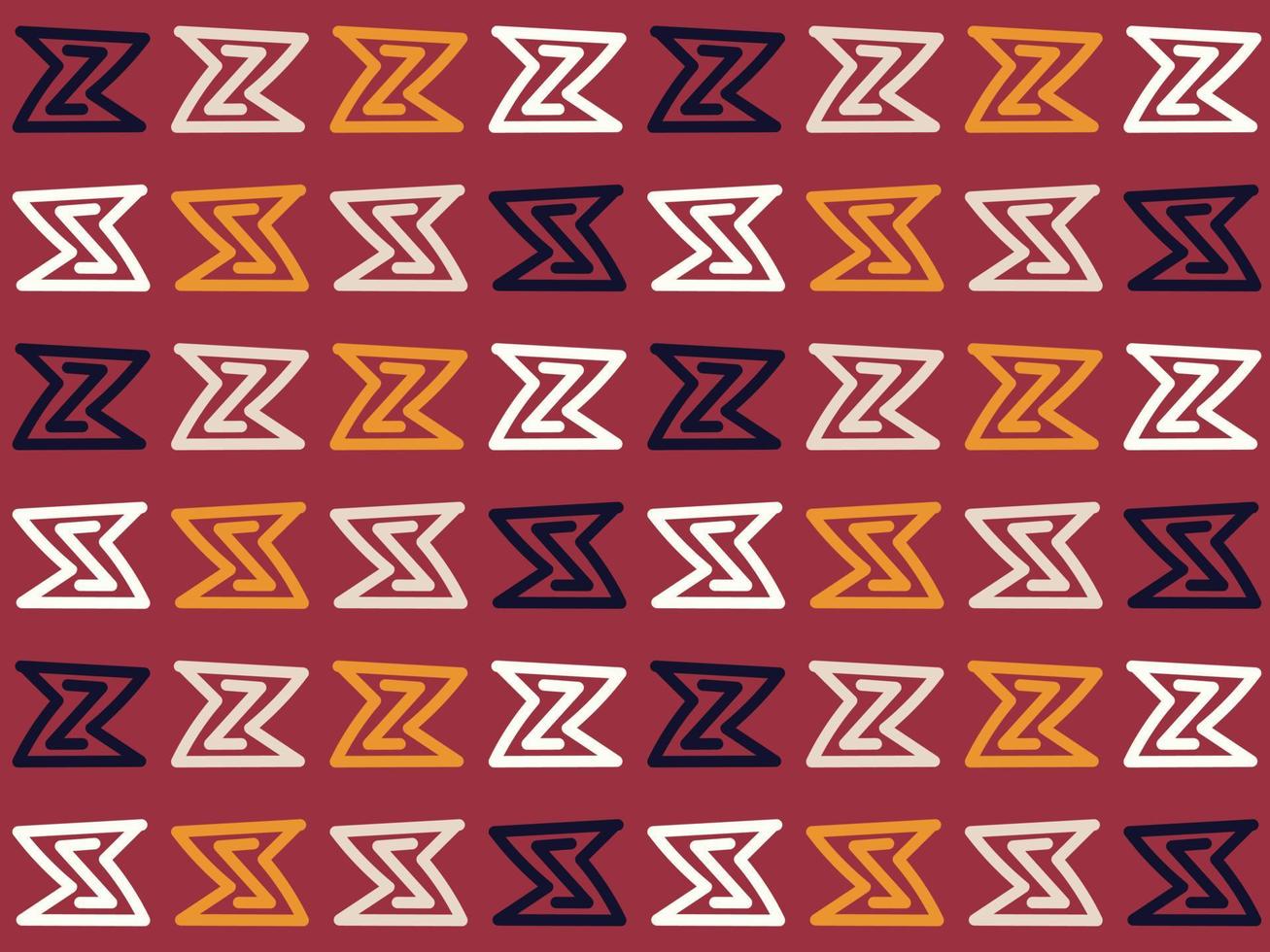 zigzag uit de vrije hand tekening aztec kleding stof prints naadloos patroon ontwerp meetkundig Afrikaanse Amerikaans oosters traditioneel vector illustraties. borduurwerk stijl.