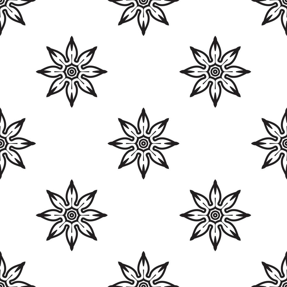 mandala patronen zwart en wit naadloos patroon. hand- getrokken etnisch textuur. vector illustratie in monochroom tonen.