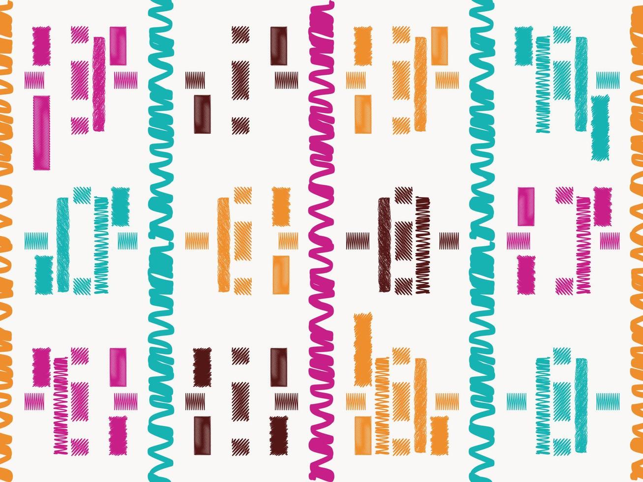 uit de vrije hand schetsen tekening aztec kleding stof naadloos patroon ontwerp etnisch aztec kleding stof tapijt mandala ornament inheems boho chevron textiel. vector