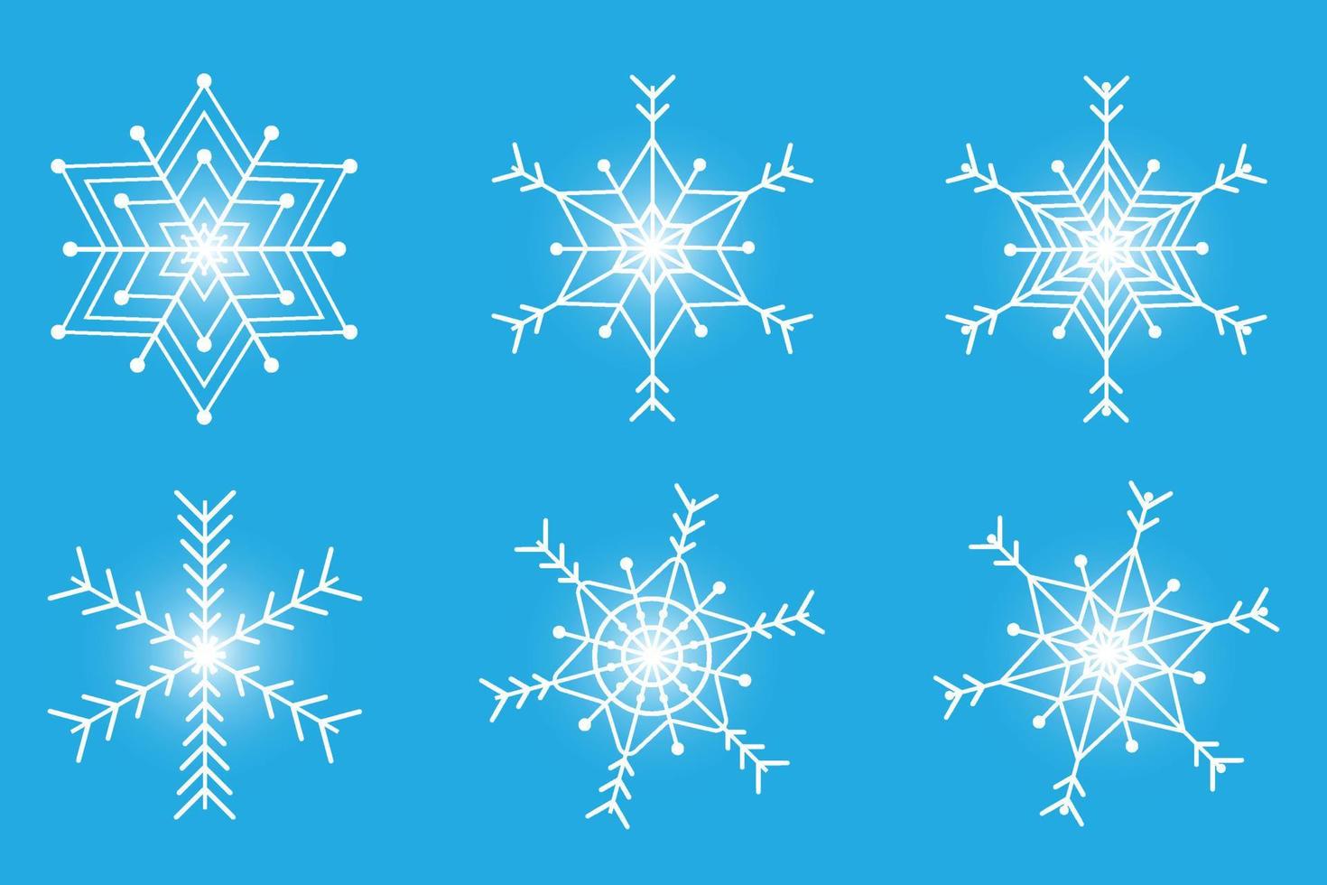 wit sneeuw bevroren icoon reeks geïsoleerd blauw achtergrond vector