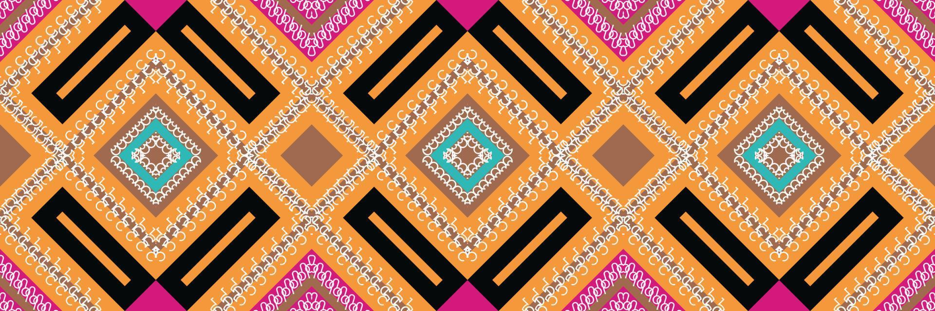 etnisch aztec ikat naadloos patroon textiel ikat bloem naadloos patroon digitaal vector ontwerp voor afdrukken Saree kurti Borneo kleding stof aztec borstel symbolen stalen ontwerper