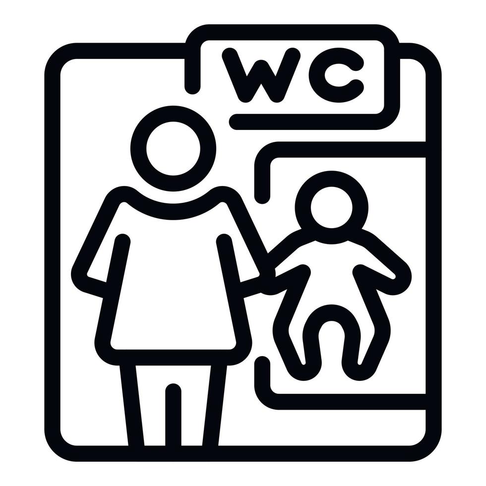 moeder baby toilet icoon schets vector. openbaar toilet vector