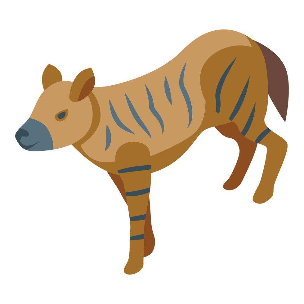 gestreept hond icoon isometrische vector. hyena dier vector