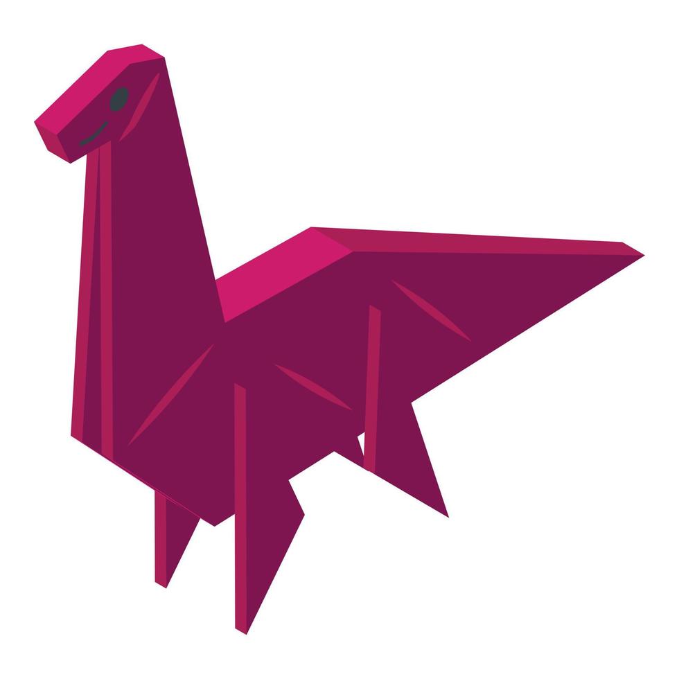 origami dinosaurus icoon isometrische vector. papier logo vector