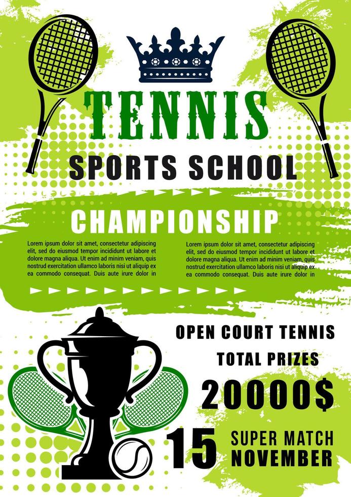 tennis sport- school- Open wedstrijd, vector