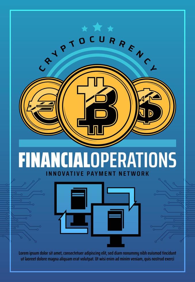 cryptogeld en digitaal geld uitwisseling vector