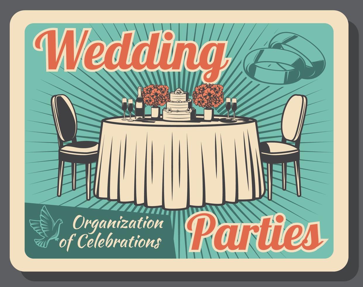 huwelijk viering, bruiloft partij organisatie vector
