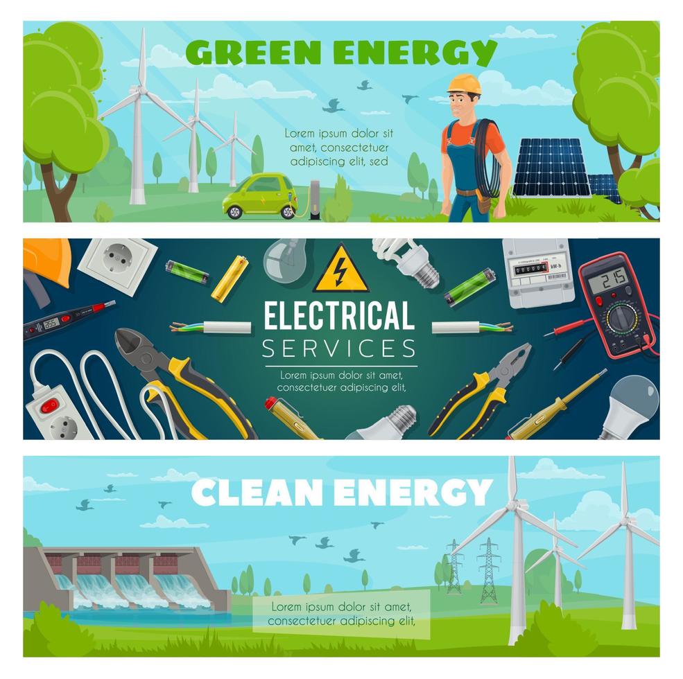 elektrisch energie macht plant, elektricien uitrusting vector