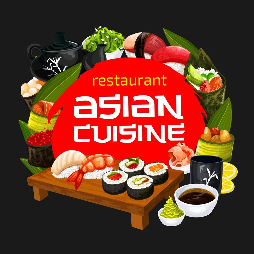 Japans keuken sushi restaurant menu vector