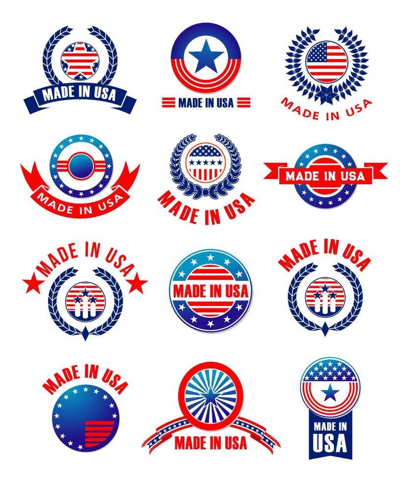 vector pictogrammen reeks van gemaakt in Verenigde Staten van Amerika kwaliteit