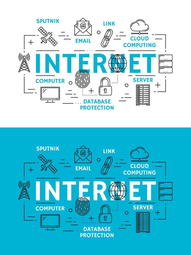 internet web elementen en apparaten vector