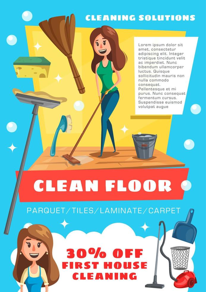 schoonmaak onderhoud, huis en verdieping schoon vector
