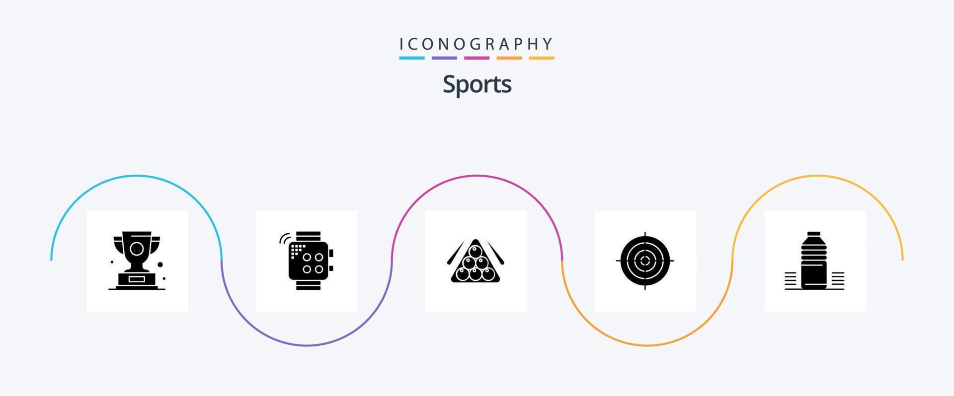 sport- glyph 5 icoon pak inclusief strategie. doelwit. hand. Speel. sport vector
