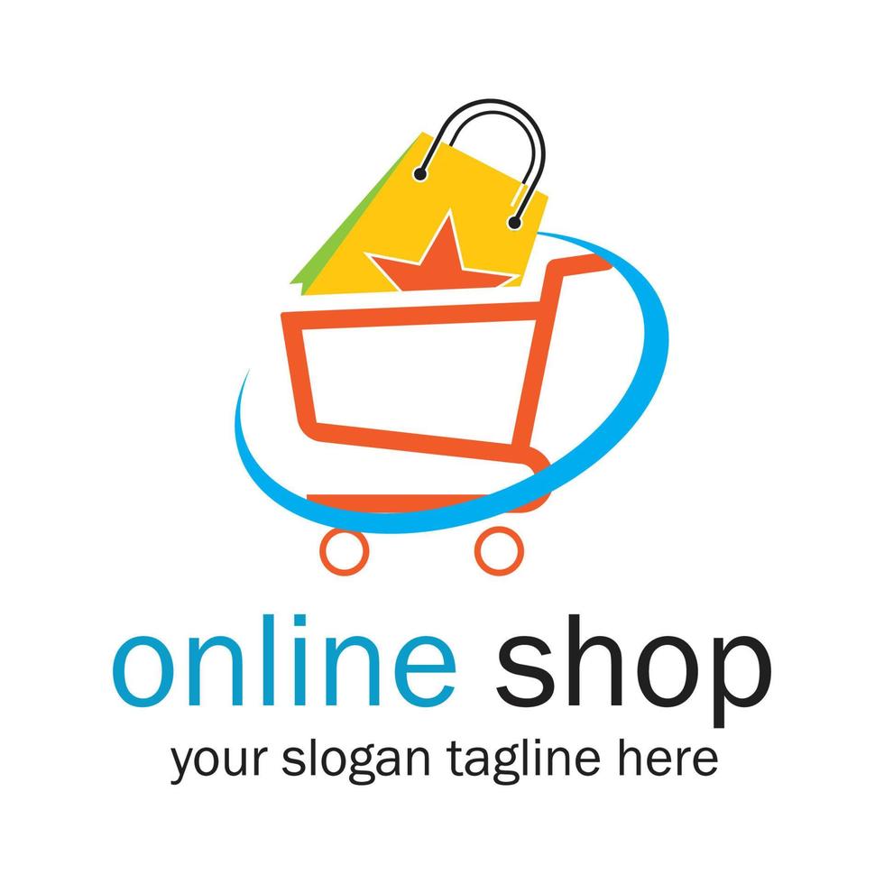 online winkel logo vector icoon illustratie sjabloon ontwerp