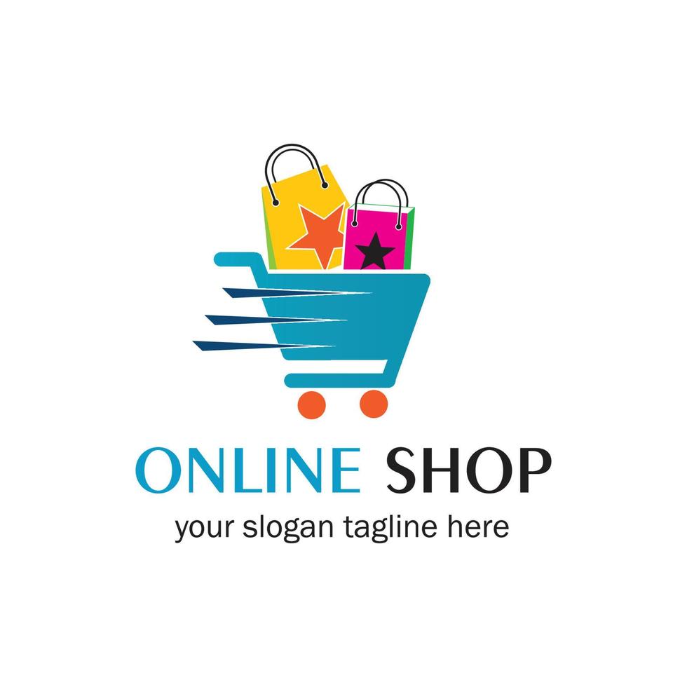 online winkel logo vector icoon illustratie sjabloon ontwerp