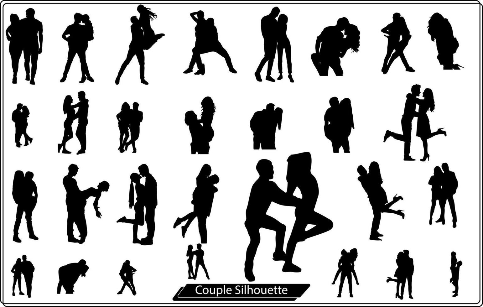 silhouet van twee liefhebbers. geïsoleerd Aan wit achtergrond vector