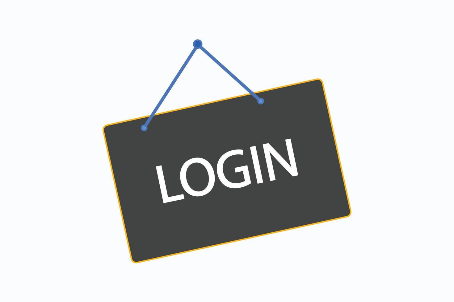 Log in knop vectoren. teken etiket toespraak Log in vector