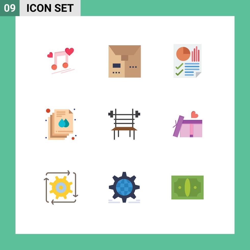 voorraad vector icoon pak van 9 lijn tekens en symbolen voor balans afdrukken bars bladzijde verslag doen van bewerkbare vector ontwerp elementen