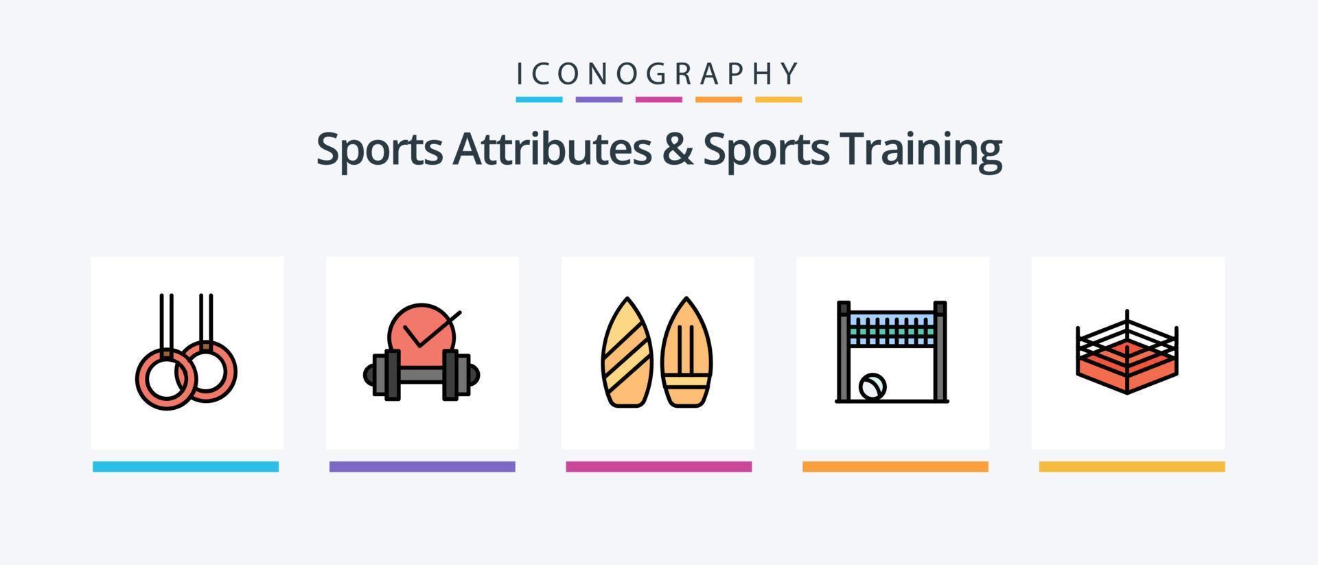 sport- attributen en sport- opleiding lijn gevulde 5 icoon pak inclusief spel. biljart. gezondheidszorg. spoor. stadion. creatief pictogrammen ontwerp vector