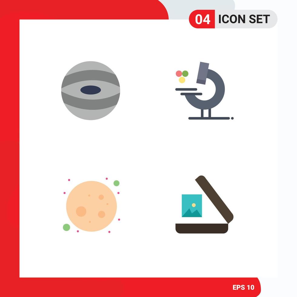 voorraad vector icoon pak van 4 lijn tekens en symbolen voor Jupiter beeld onderwijs vol maan afbeelding bewerkbare vector ontwerp elementen