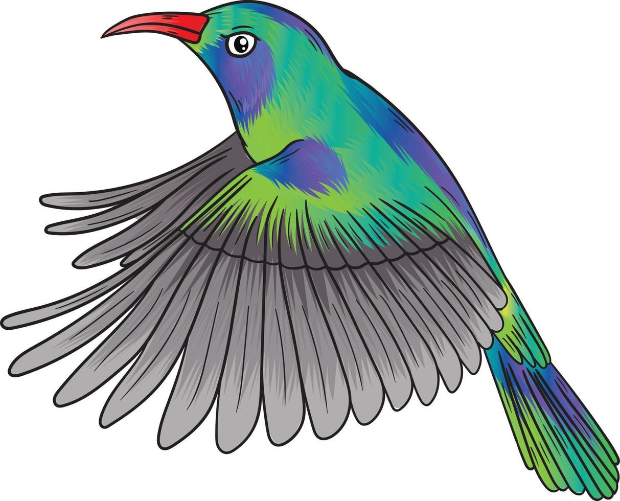 kolibrie vector, een vogel met veren dat kan uitstoten mooi kleuren vector